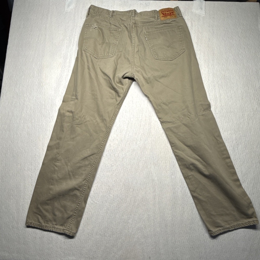 Levi's 505 Mens Pants Khaki Chino Straight Fit Cotton Casual Brown Levis W38X32 - Picture 2 of 15